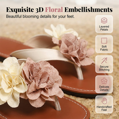 👡 🌸 Damens flache Blumenstrand Sandalen – Leicht, bequem & perfekt für Strand und Sommer ☀️
