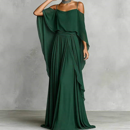 👗 Fließendes, ärmelloses Kleid mit einseitigem Ausschnitt – minimalistisches Design, weiter, weiterer Rock & edler Look, ideal für besondere Anlässe & den eleganten Alltag 🌙