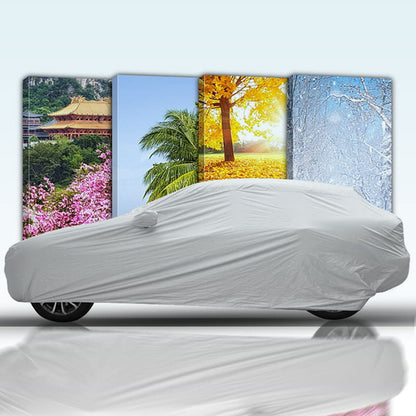🚗 50 % Rabatt – Ganzjahres-Autoabdeckung mit silberner Beschichtung – schützt vor Sonne, Regen & Staub, mit Spiegel-Taschen – für den Außenbereich geeignet 🛡️