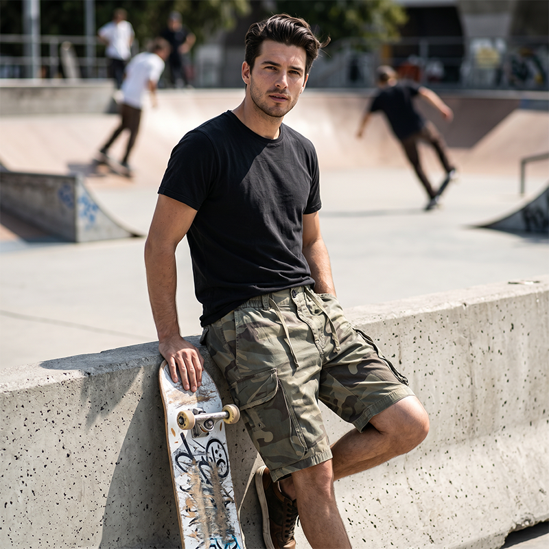 Herren Cargo-Shorts Lockere Passform Lässig