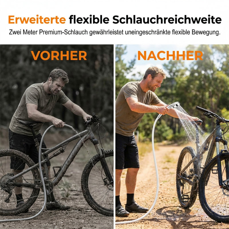 🚿 Kabelloser tragbarer Duschbooster – selbstansaugend, USB-C aufladbar & vielseitig für Camping, Baustelle & Outdoor 🔋