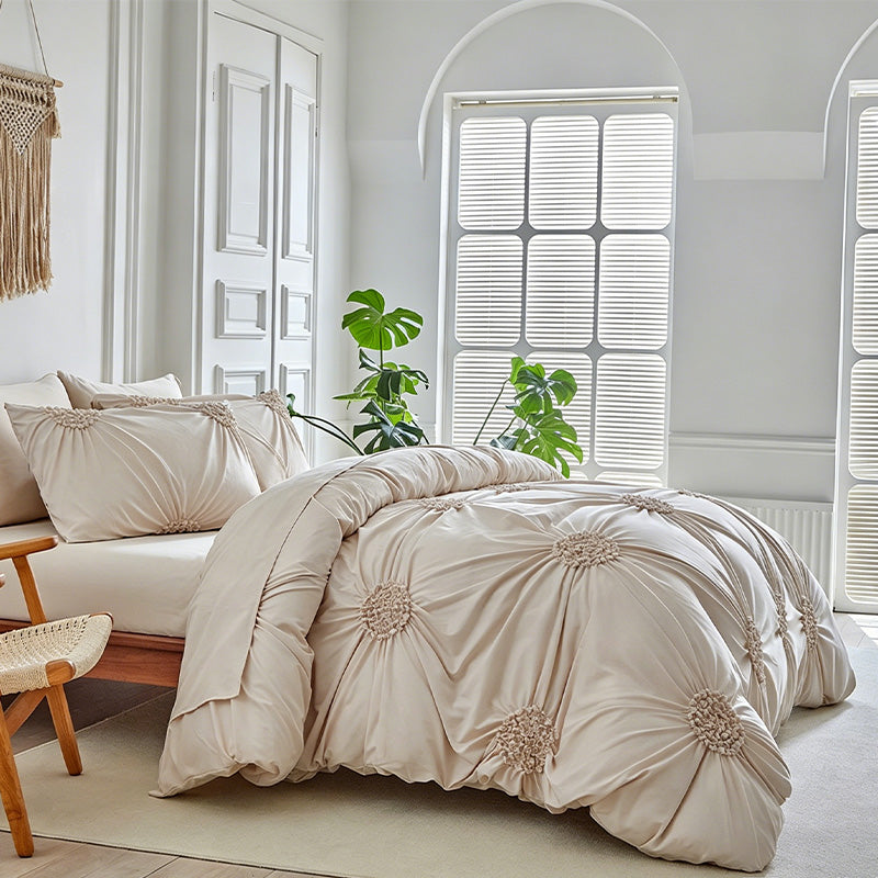 🛏️ 50 % RABATT! ☁️ Elegantes Bettwäsche-Set mit Faltenwurf-Design