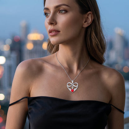 🔥 50% RABATT – Unendlichkeit Herz Kreuz Halskette mit Flügelanhänger 💫❤️