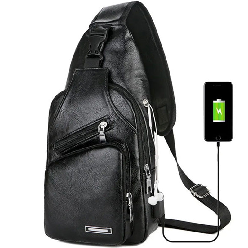 Exquisites Geschenk - Multifunktionale Brusttasche aus Leder von hoher Qualität