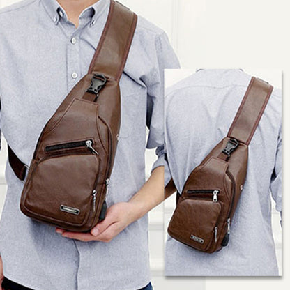 Exquisites Geschenk - Multifunktionale Brusttasche aus Leder von hoher Qualität