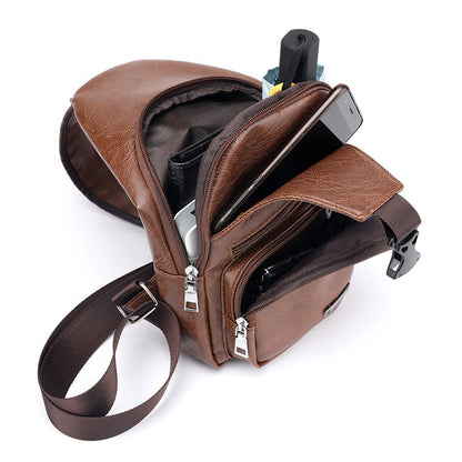 Exquisites Geschenk - Multifunktionale Brusttasche aus Leder von hoher Qualität