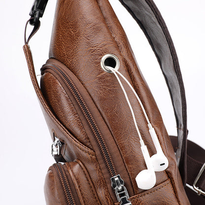 Exquisites Geschenk - Multifunktionale Brusttasche aus Leder von hoher Qualität