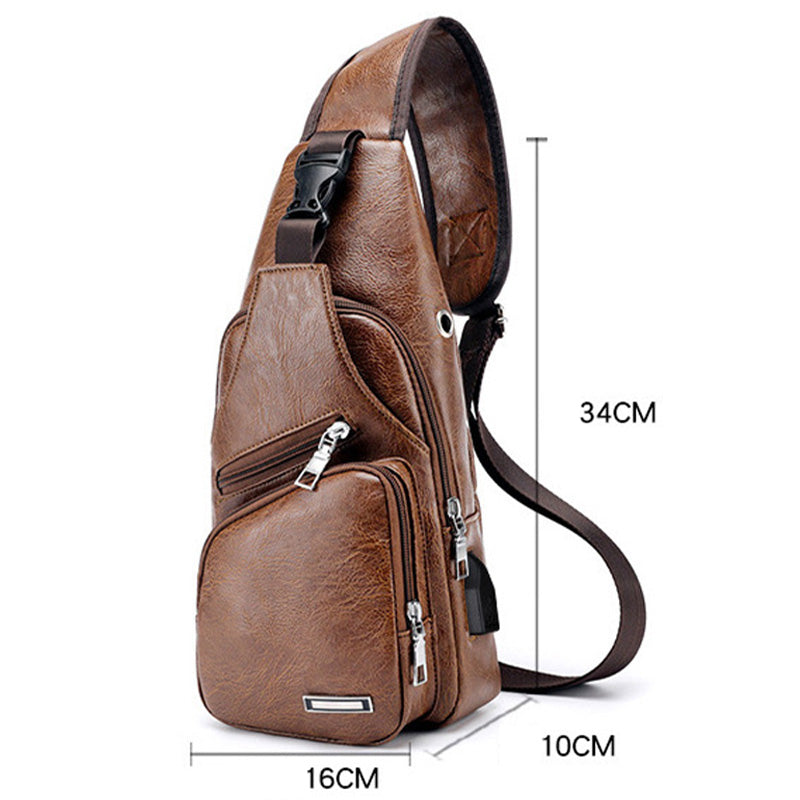 Exquisites Geschenk - Multifunktionale Brusttasche aus Leder von hoher Qualität