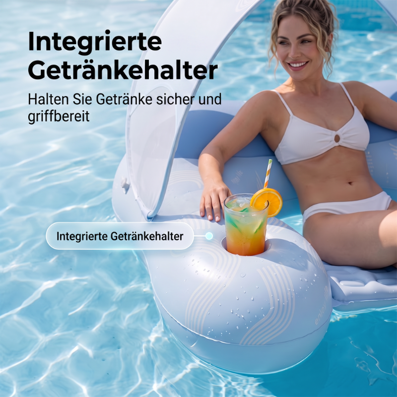 Aufblasbare Pool-Liege mit abnehmbarem Sonnendach