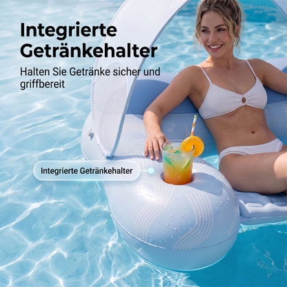 Aufblasbare Pool-Liege mit abnehmbarem Sonnendach