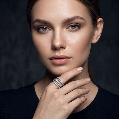 Vintage-Geometrie-Ring im mehrlagigen Stil – moderne Silhouette, vielseitig & perfekt für jeden Tag 💍