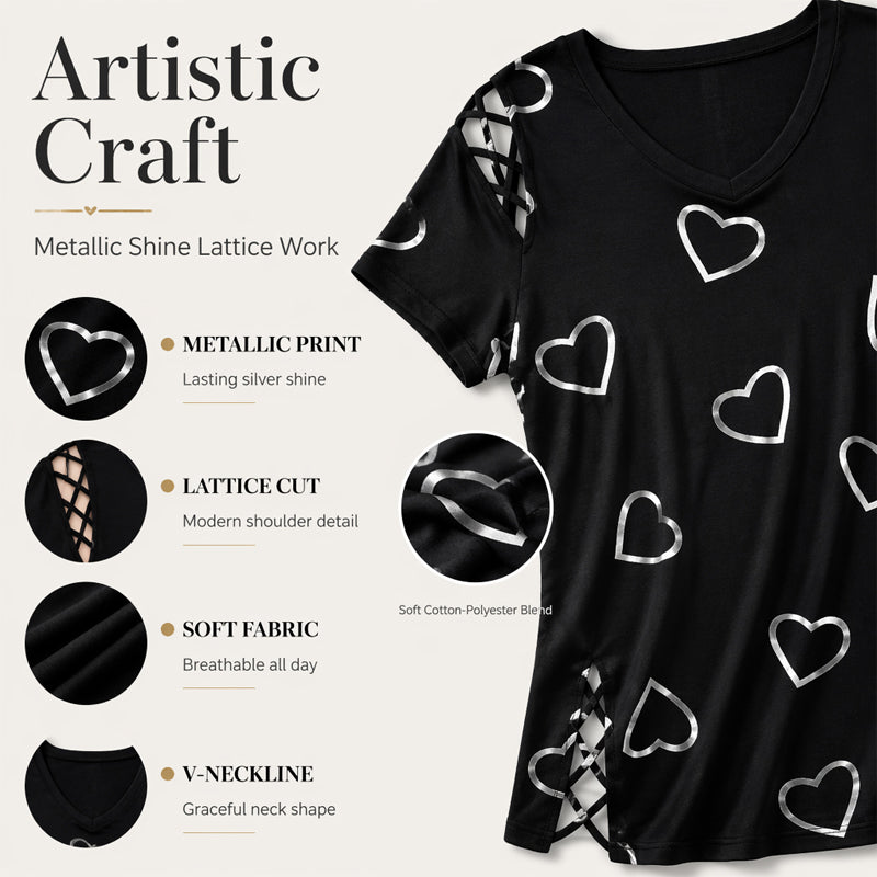 🌺Damen Lässiges V-Ausschnitt Kurzarm T-Shirt