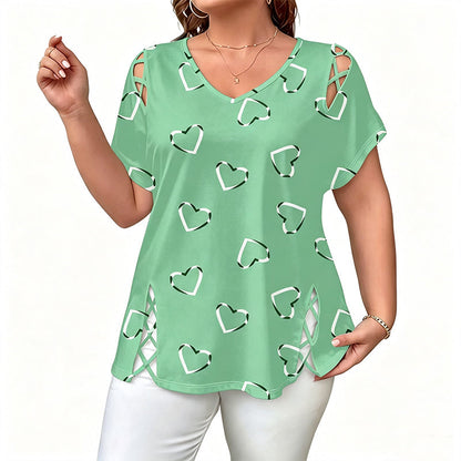 🌺Damen Lässiges V-Ausschnitt Kurzarm T-Shirt