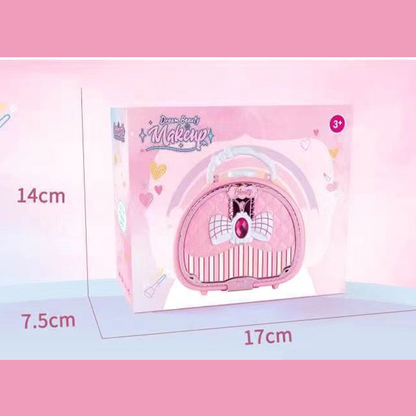 🏆ZEITLICH BEGRENZT 50% RABATT💄Kinder Abwaschbares Make-up Spielzeug-Set mit Tragbarer Rosa Handtasche