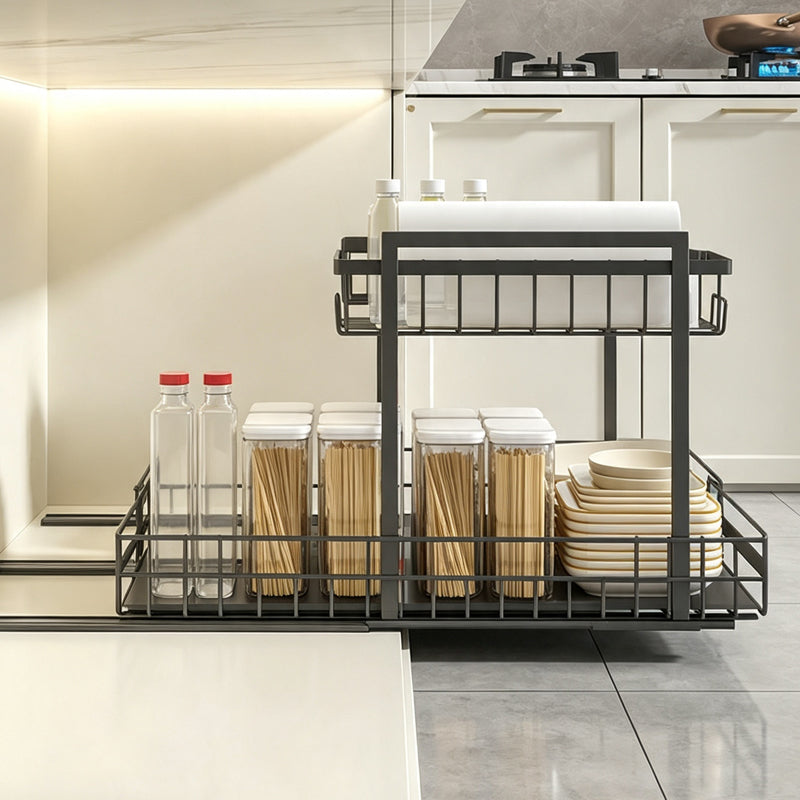 🛍️ 50 % Rabatt – Ausziehbares Küchenregal – gleitende Schublade, platzsparend & vielseitig für Schränke, Speisekammer & Arbeitsplatten 🍳