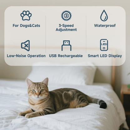 ✂️ Leiser Haustier-Trimmer – wiederaufladbar, leistungsstark & vielseitig – ideal für Hunde & Katzen 🐾