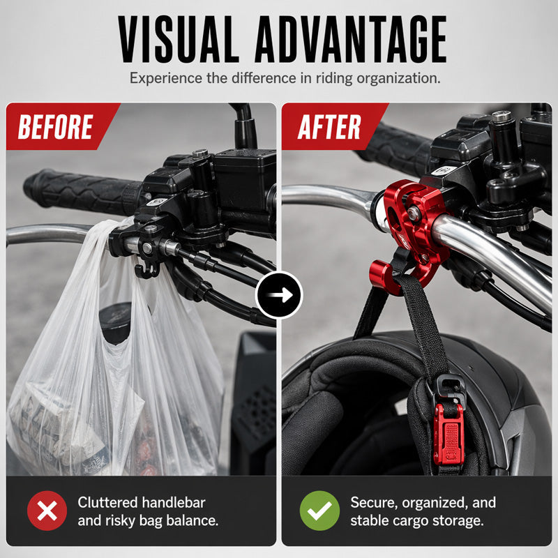 🏍️  Sicherer Lenker-Haken – Stabil, einfach zu montieren & vielseitig – Ideal für Taschen, Einkäufe & Zubehör am Motorrad 🛵