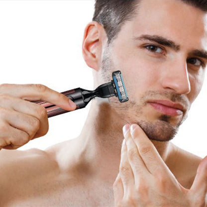 🧔 -50% | Kit de Rasage Homme 4-en-1 – Tondeuse Multifonction pour Barbe, Cheveux, Nez & Corps ✂️
