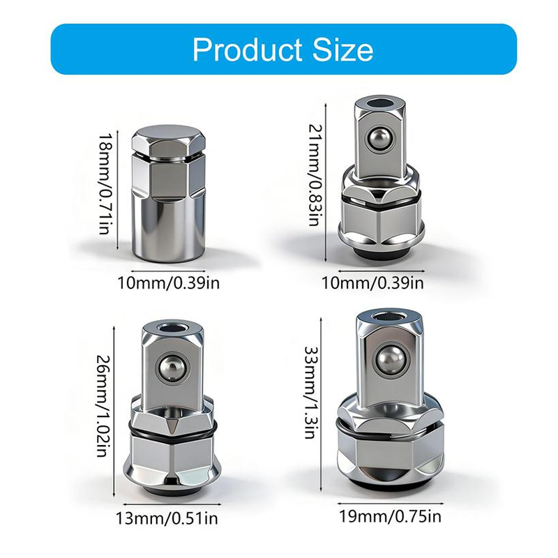 📢📢50% RABATT !!⏰CR-V Stahl Ratschenschlüssel-Adapter Steckschlüssel-Konverter-Set