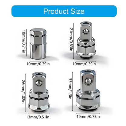📢📢50% RABATT !!⏰CR-V Stahl Ratschenschlüssel-Adapter Steckschlüssel-Konverter-Set
