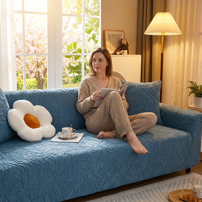 🛋️ 50% RABATT! 🌸 Rutschfester 3D-Kamelien-Jacquard-Sofabezug – Dekorative Eleganz, rutschfest & pflegeleicht – Perfekt für stilvollen Möbelschutz im Alltag ✨