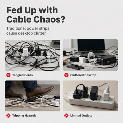📢📢50% OFF !! ⏰Multi Outlet Round Power Strip with Cable Storage