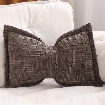 🎀 Chenille-Kissen Schleifenform | Weiches Dekokissen für Sofa & Bett – Flauschig & Gemütlich ✨